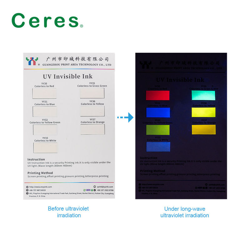 Ceres Uv Inchiostro Invisibile Incolore Diventa Verde Asciugatura Normale