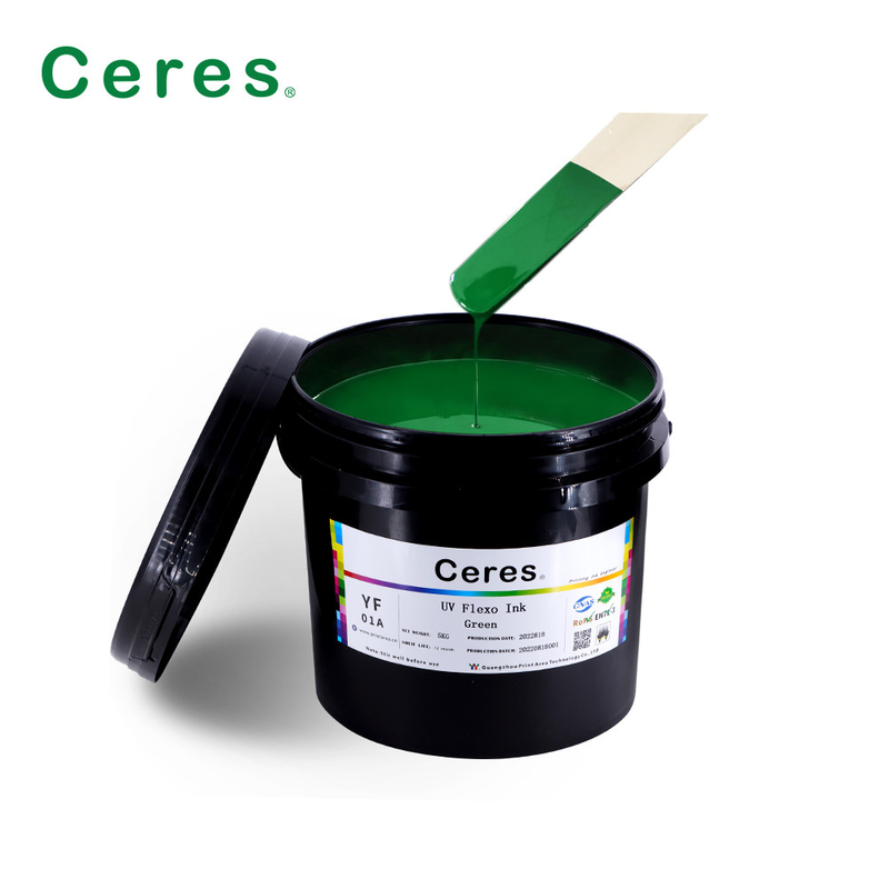Colore uv di Panton dell'inchiostro di Flexo di verde di Rohs per carta e plastica