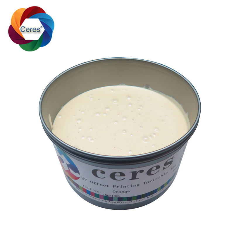 Inchiostro di sicurezza invisibile UV per serigrafia, da incolore a arancione