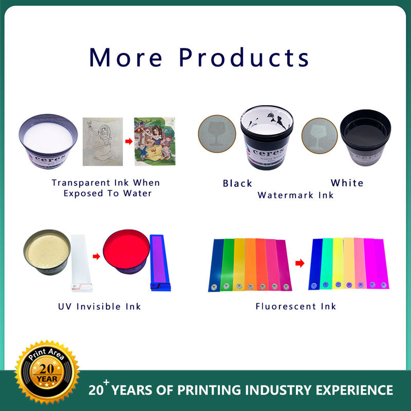 Inchiostro di sicurezza invisibile UV per serigrafia, da incolore a arancione