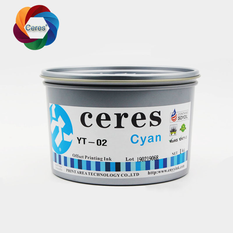 CERES Inchiostro di stampa offset UV non tossico ad alta concentrazione per carta CMYK Colore 1 kg/confezione
