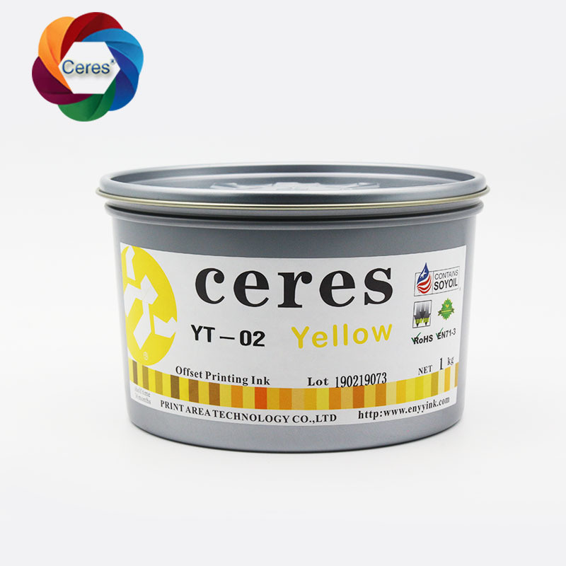 CERES Inchiostro di stampa offset UV non tossico ad alta concentrazione per carta CMYK Colore 1 kg/confezione