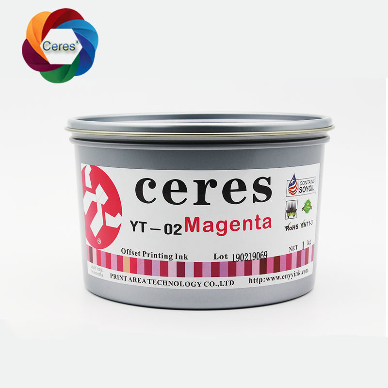 CERES Inchiostro di stampa offset UV non tossico ad alta concentrazione per carta CMYK Colore 1 kg/confezione