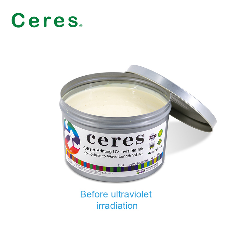 Inchiostro invisibile UV Flexo per stampa UV, da incolore a bianco, per effetti speciali