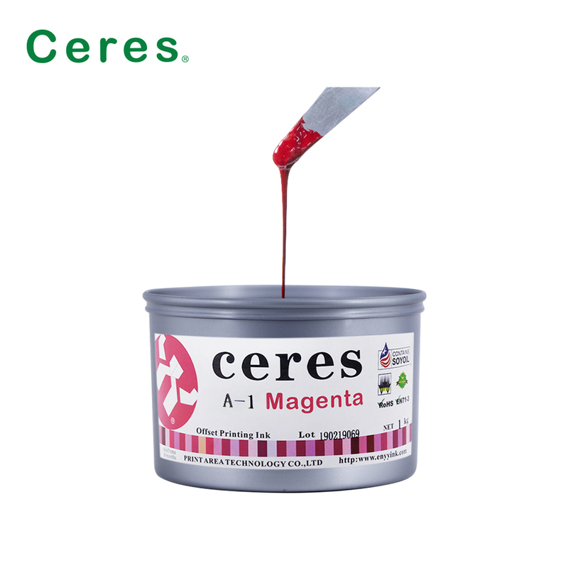 Inchiostro per stampa offset a base di soia Ceres A-1 non tossico, lucido, durata 2 anni, per colori CMYK