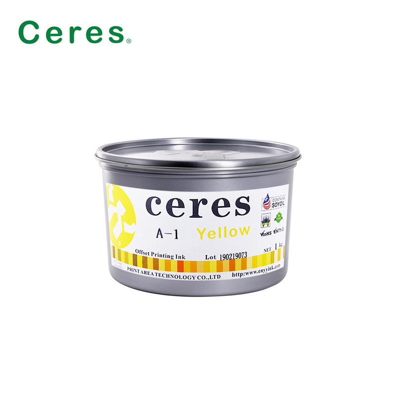 Inchiostro per stampa offset a base di soia Ceres A-1 non tossico, lucido, durata 2 anni, per colori CMYK