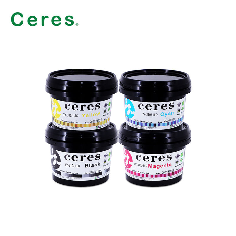 Inchi offset UV LED Ceres YY-310 con spessore di 100~150um e colori Pantone CMYK per stampa di alta qualità