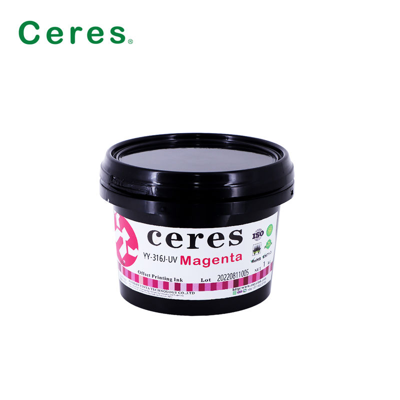 Inchiostro offset UV certificato EN71-3 di grado A+ con validità di 1 anno per stampa CMYK di alta qualità