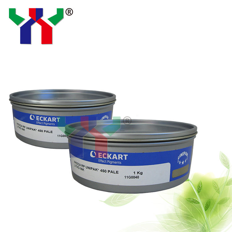 Inchiostro Offset UV in oro e argento per carta sintetica e PE in imballaggio da 1 kg/confezione