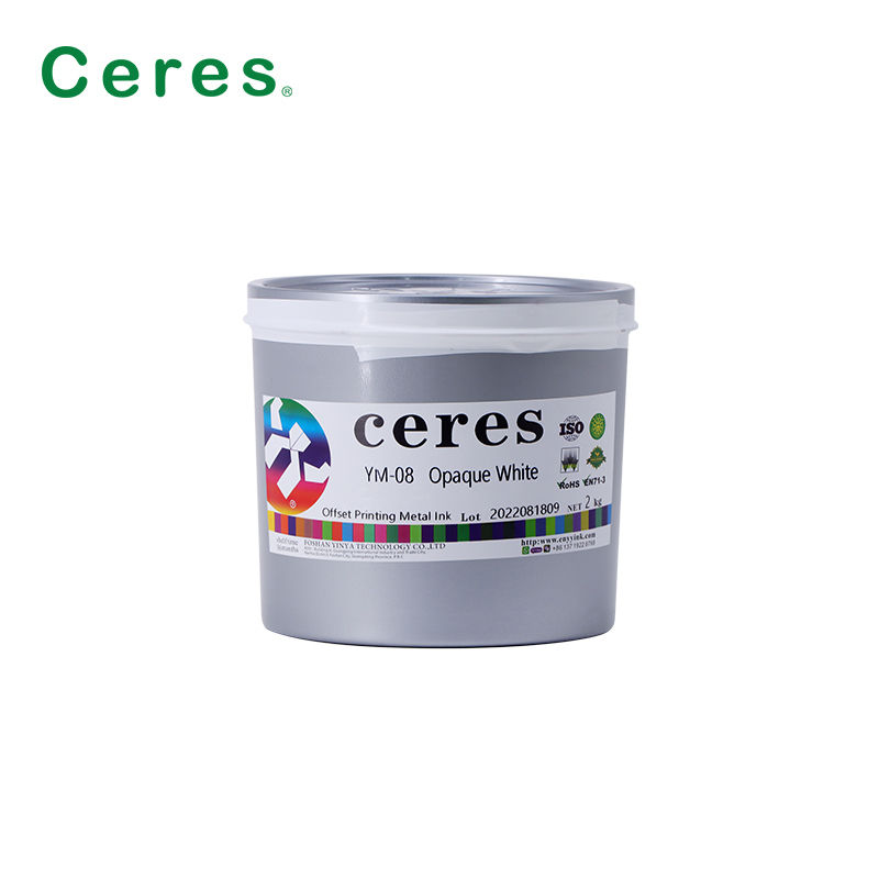 YM-08 Inchiostro opaco bianco UV Offset per la stampa di inchiostro per metallo resistente alla cottura