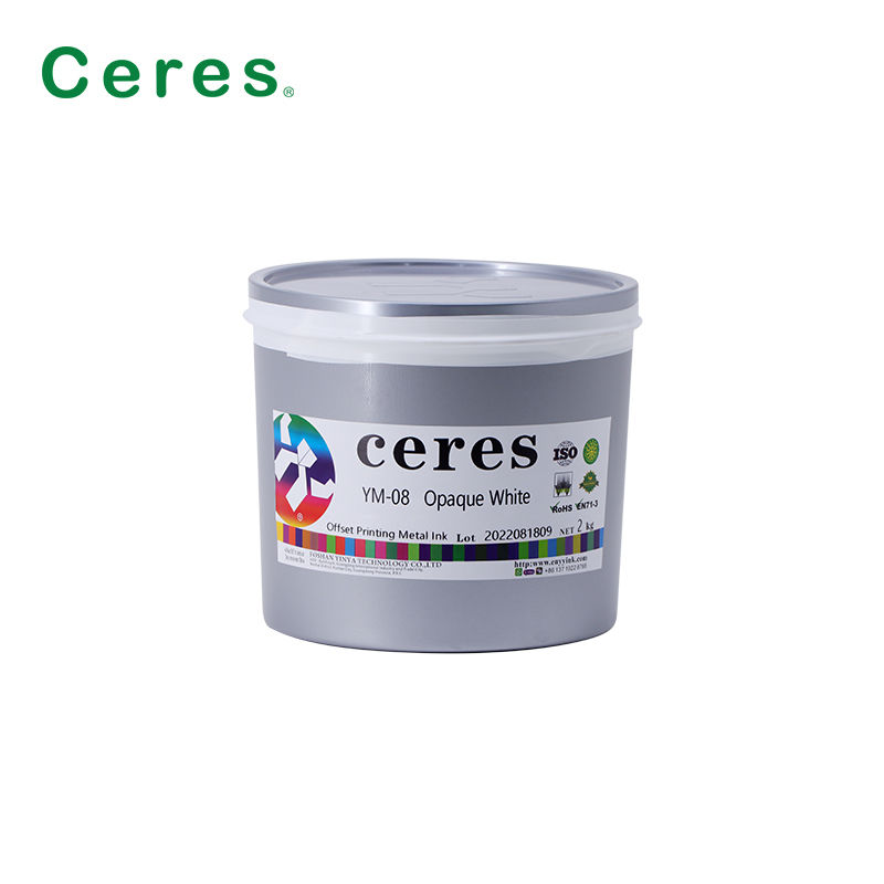 YM-08 Inchiostro opaco bianco UV Offset per la stampa di inchiostro per metallo resistente alla cottura