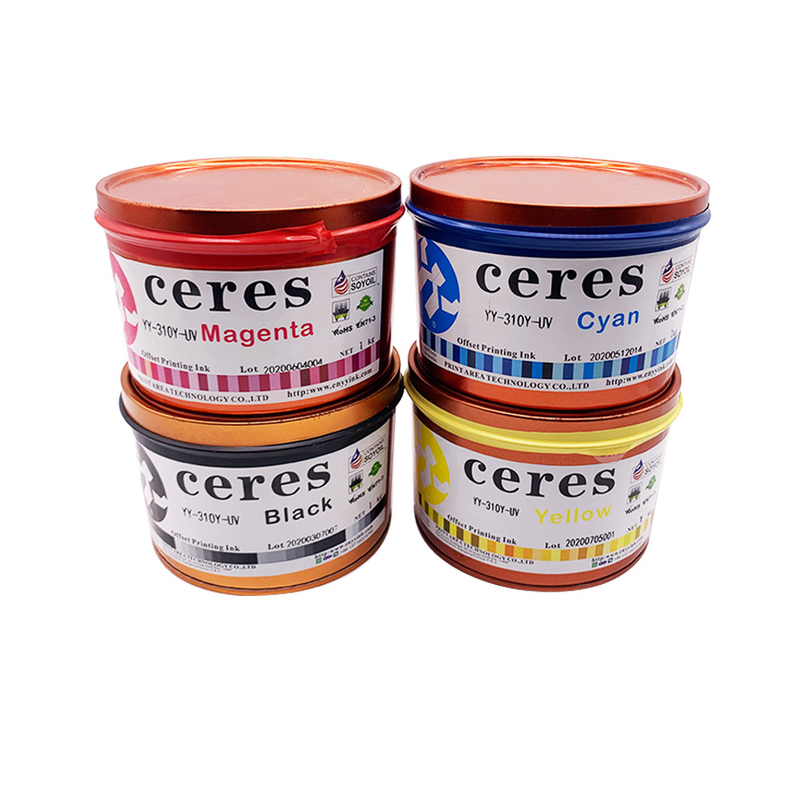 1 kg Tinta di stampa UV Offset CMYK Riflesso Tinta a base di solvente