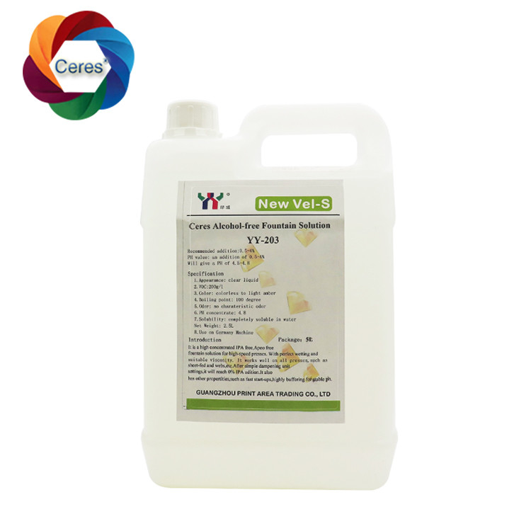 4.5ph 5.5ph Soluzioni a fonte libere da alcol Offset Impressione chimica Impressore UV Vernice