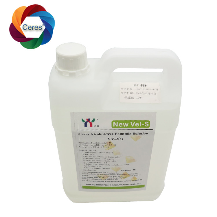 4.5ph 5.5ph Soluzioni a fonte libere da alcol Offset Impressione chimica Impressore UV Vernice